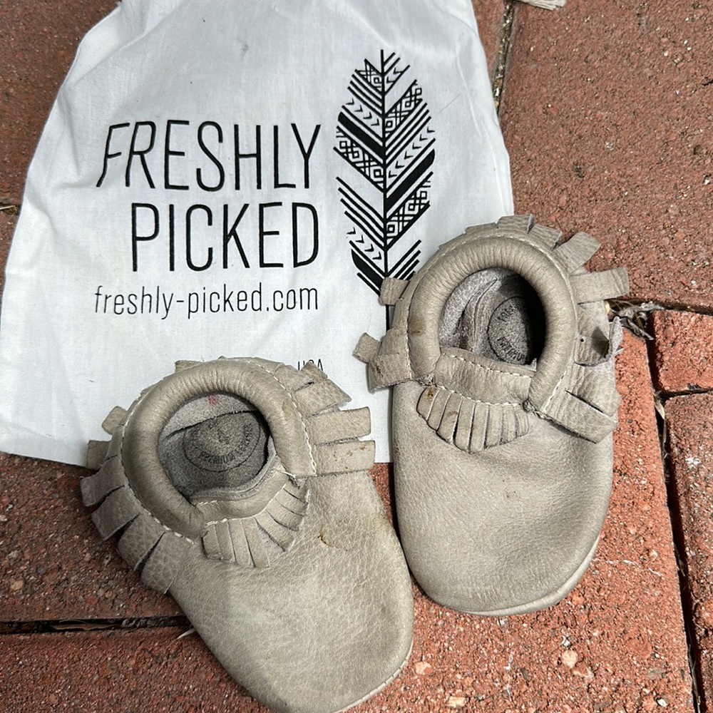 Freshly picked leather moccasins